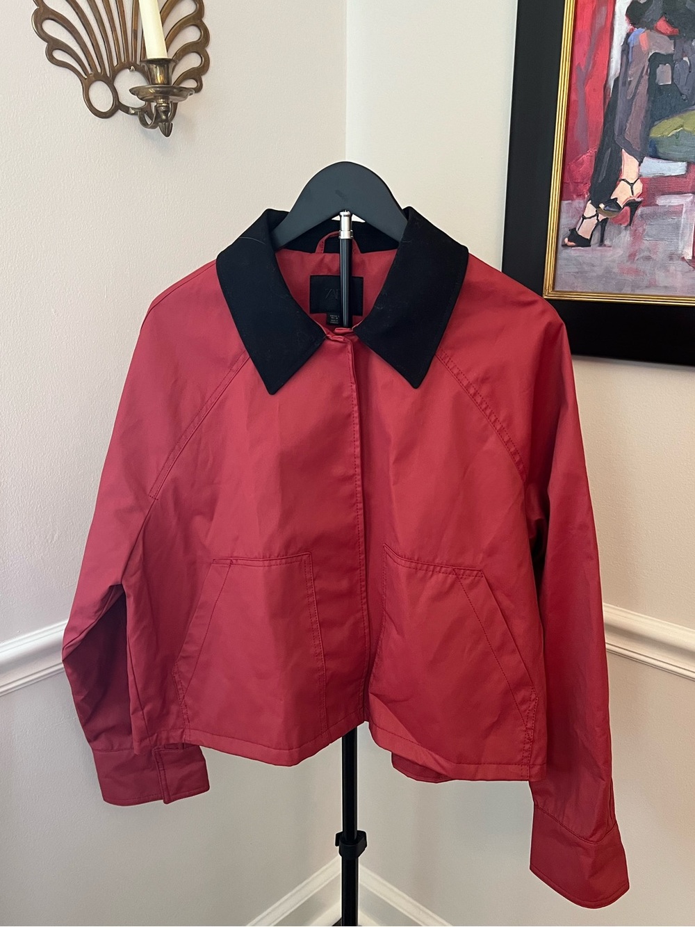 Zara Waxed Red Jacket